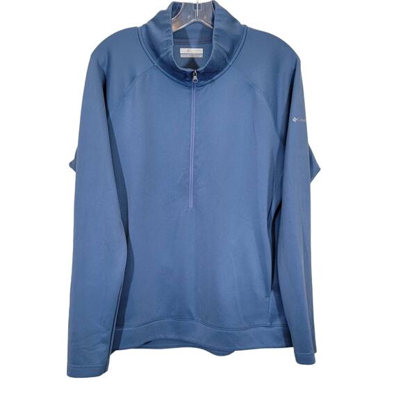 Columbia Sportswear Company Women's Half Zip Micro-Lite Fleece Jacket Blue Large - Picture 1 of 7
